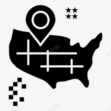 地理位置美国地图图标图标