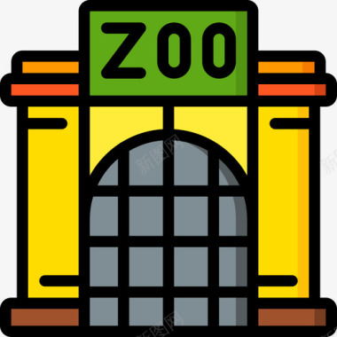 动物园动物园24线性颜色图标图标