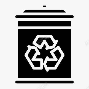 垃圾箱生态系统2固体图标图标
