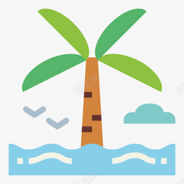 棕榈树旅行者1号平坦图标图标