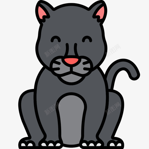 黑豹动物27线性颜色图标svg_新图网 https://ixintu.com 动物 线性 颜色 黑豹
