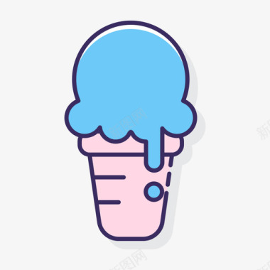 冰淇淋马戏团87线性颜色图标图标