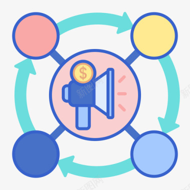 联盟营销影响力营销2线性色彩图标图标