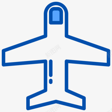飞机机场126蓝色图标图标