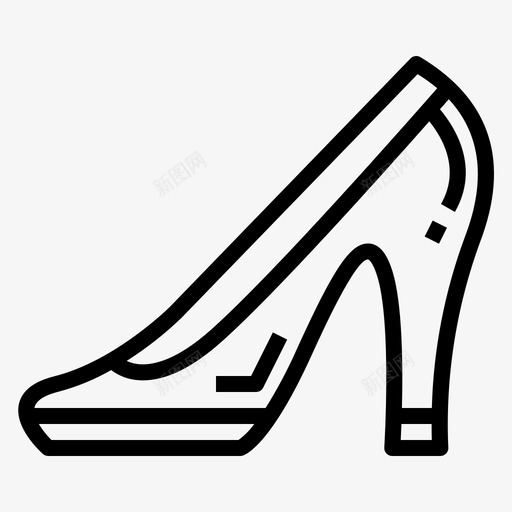 高跟鞋环球小姐直线型图标svg_新图网 https://ixintu.com 环球小姐 直线 线型 高跟鞋
