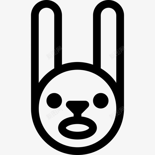 害怕的兔子表情动物表情图标svg_新图网 https://ixintu.com 兔子 动物 害怕 表情