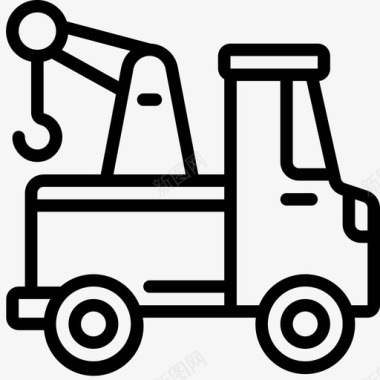 拖车救援和响应1线性图标图标