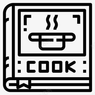 食谱书烹饪85线性图标图标