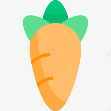 胡萝卜水果和蔬菜52扁平图标图标