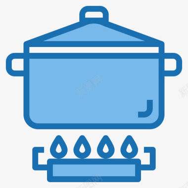 锅厨房92蓝色图标图标