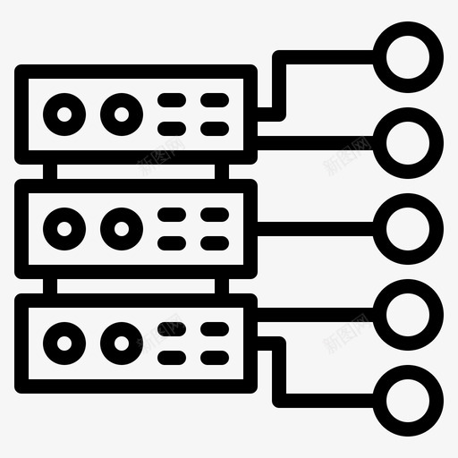 网络网络和数据库1线性图标svg_新图网 https://ixintu.com 数据库 线性 网络