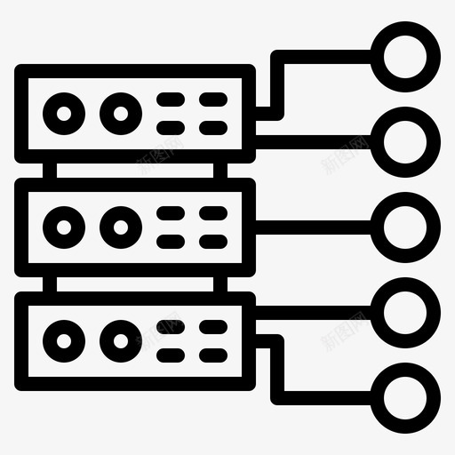 网络网络和数据库1线性图标svg_新图网 https://ixintu.com 数据库 线性 网络