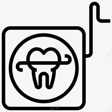 牙线牙齿护理牙医图标图标