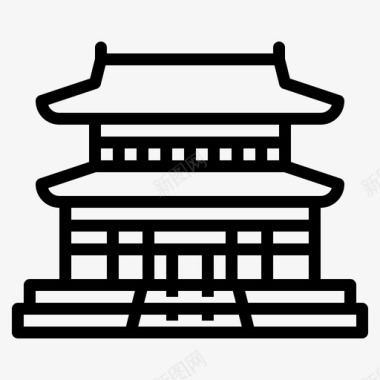 庆冈宫25号地标直线形图标图标
