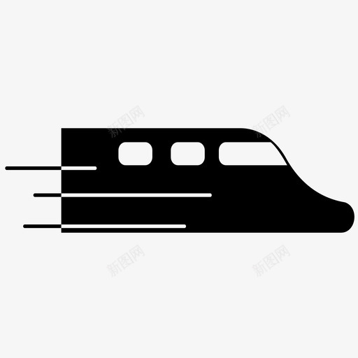 火车子弹头列车引擎图标svg_新图网 https://ixintu.com 列车 引擎 弹头 火车 运输