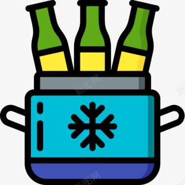 啤酒野餐57线性颜色图标图标