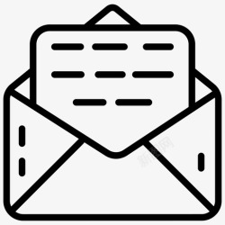 财务简历打开邮件电子邮件打开的信封图标高清图片