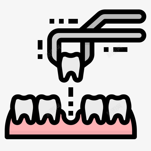 牙齿牙齿43线状颜色图标svg_新图网 https://ixintu.com 牙齿 线状 颜色