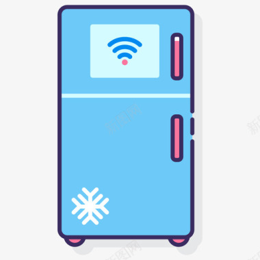 智能冰箱智能技术19线性颜色图标图标