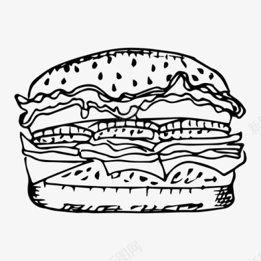 汉堡食物菜单图标图标