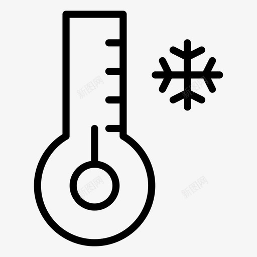 温度计冷冷温度图标svg_新图网 https://ixintu.com 冬季 季节 概述 温度 温度计