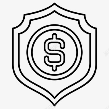 金钱保护商业金融图标图标