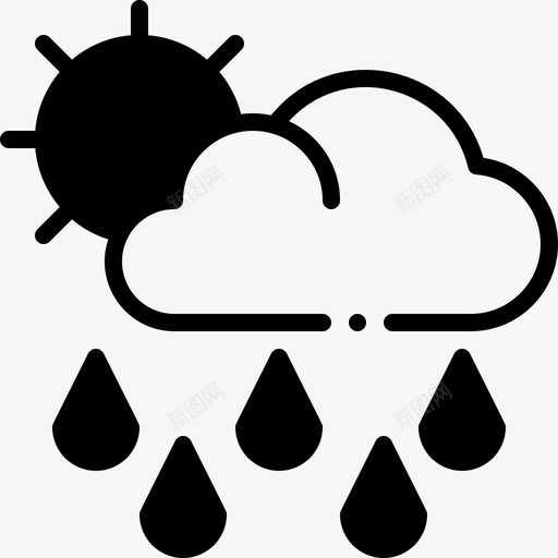 雨天天气240填充图标svg_新图网 https://ixintu.com 填充 天气 雨天