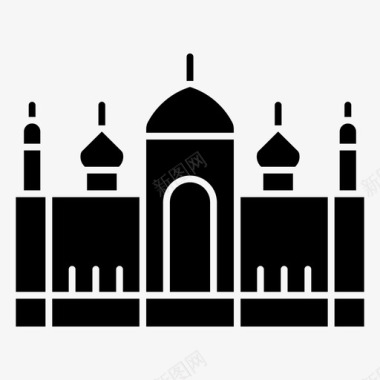 巴德沙希清真寺亚洲建筑亚洲旅游图标图标