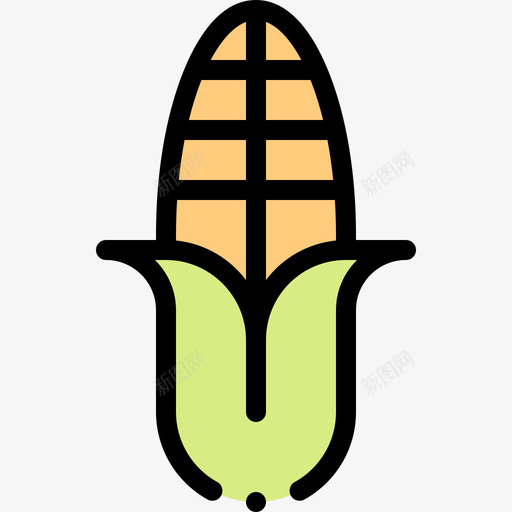 玉米食品173线性颜色图标svg_新图网 https://ixintu.com 玉米 线性 颜色 食品