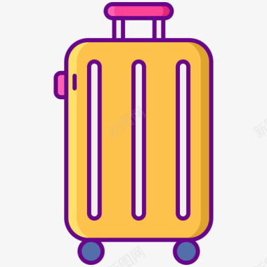 行李夏季旅行1线性颜色图标图标