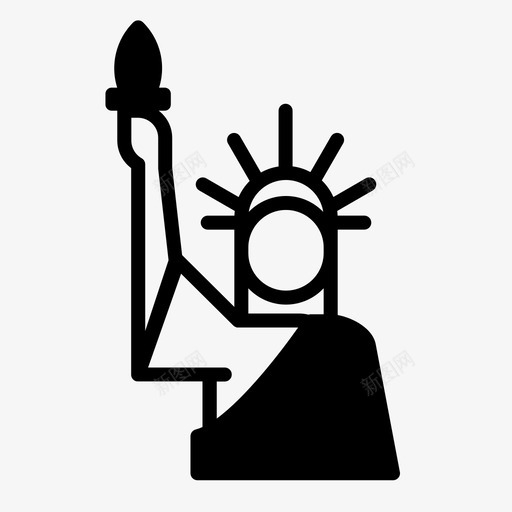 自由女神像美国纽约图标svg_新图网 https://ixintu.com 元素 女神像 爱国 纽约 美国 自由