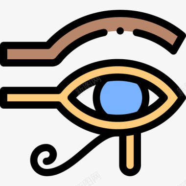 埃及59拉眼线形颜色图标图标