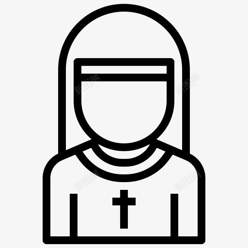 修女基督教1直系图标svg_新图网 https://ixintu.com 修女 基督教 直系