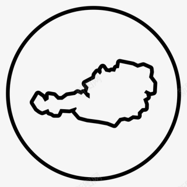 奥地利地图国家欧洲图标图标