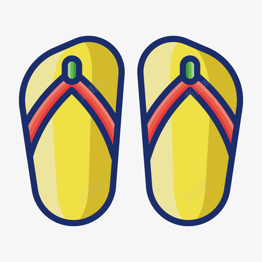 拖鞋夏季旅行2线性颜色图标svg_新图网 https://ixintu.com 夏季 拖鞋 旅行 线性 颜色
