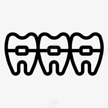 牙套45牙线形图标图标