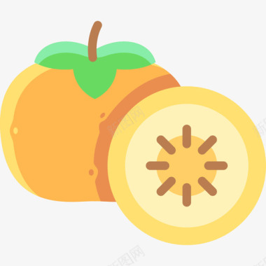 柿子水果16扁平图标图标