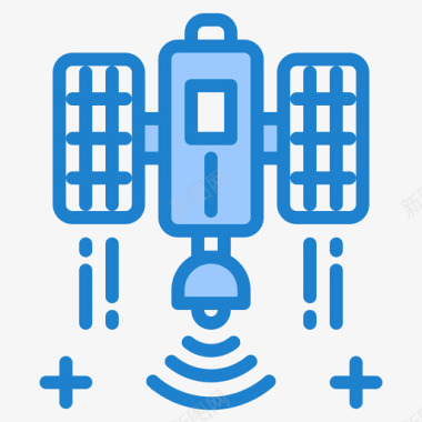 卫星智能技术17蓝色图标图标