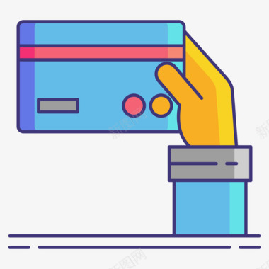信用卡银行122线性彩色图标图标