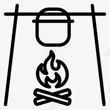 大锅野营烹饪图标图标