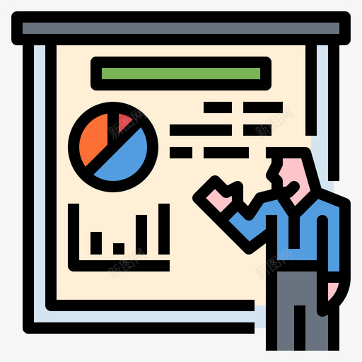 演示文稿商务会议14线条颜色图标svg_新图网 https://ixintu.com 商务会议 文稿 演示 线条 颜色