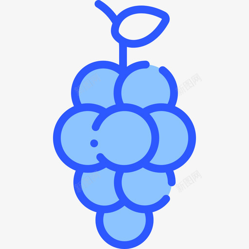 葡萄水果19蓝色图标svg_新图网 https://ixintu.com 水果 葡萄 蓝色