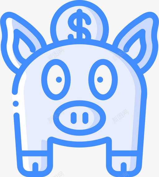 小猪银行金融132蓝色图标svg_新图网 https://ixintu.com 小猪 蓝色 金融 银行