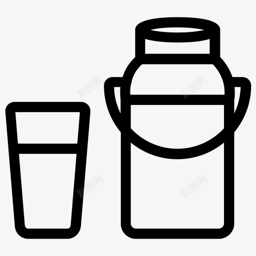 牛奶桶奶油牛奶乳制品图标svg_新图网 https://ixintu.com 乳制品 产品 图标 奶油 容器 有机 牛奶 线图