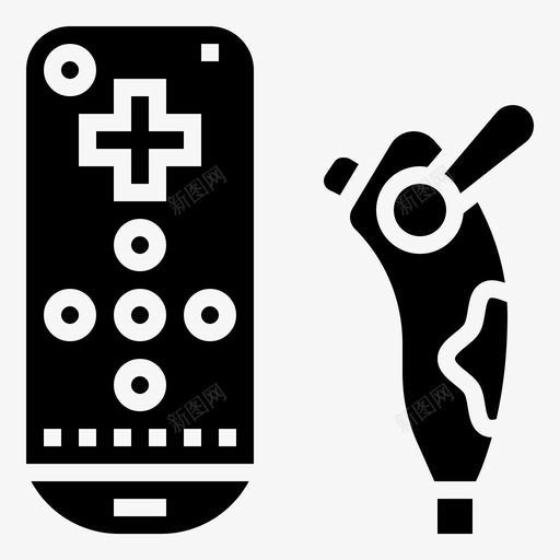 远程游戏控制器游戏图标svg_新图网 https://ixintu.com 字形 控制器 无线 游戏 视频 远程