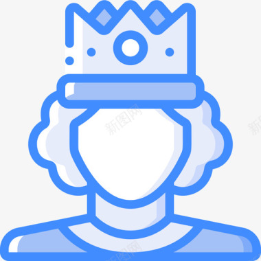 女王君主制蓝色图标图标