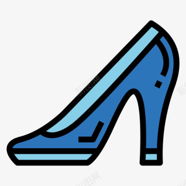 高跟鞋环球小姐3线性颜色图标图标
