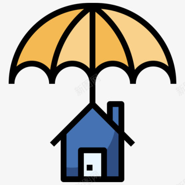 房屋保险租赁房产3线性颜色图标图标