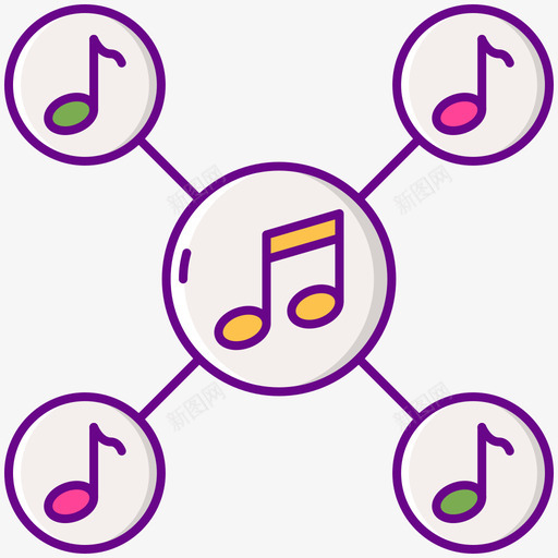 播放列表edm1线性颜色图标svg_新图网 https://ixintu.com edm 播放列表 线性 颜色