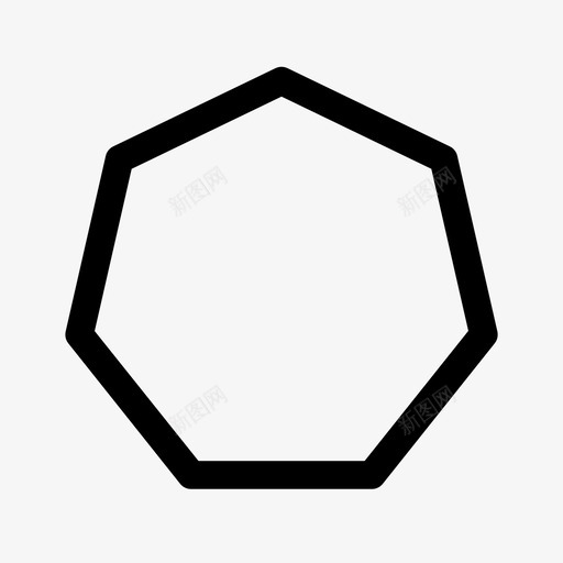 七边形简单的形状图标svg_新图网 https://ixintu.com 形状 简单 边形